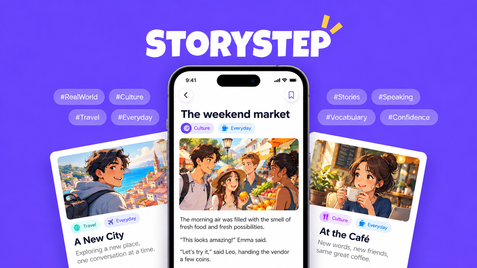 Storystep Hero concept visual