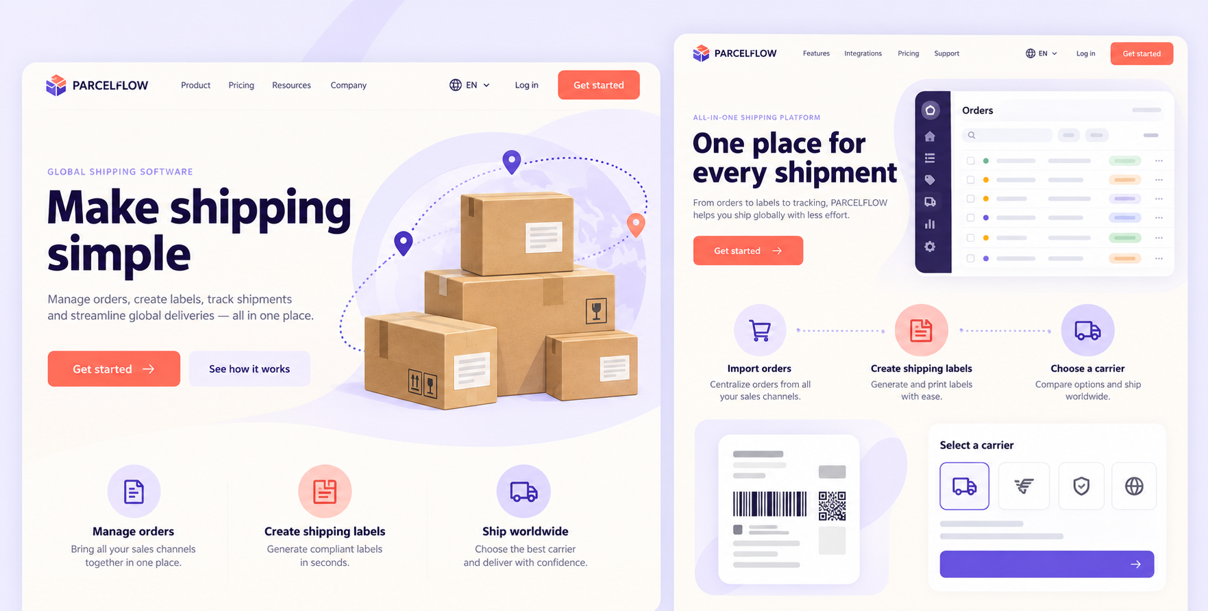 Parcelflow Website concept visual