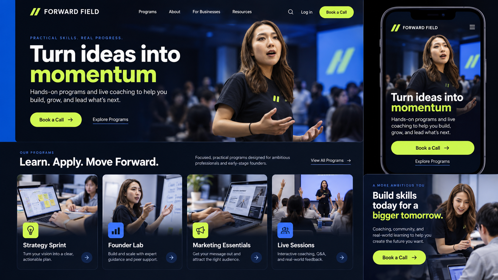 Forward Field Website concept visual