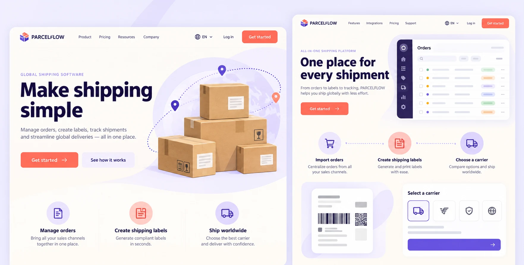 Parcelflow Website concept visual
