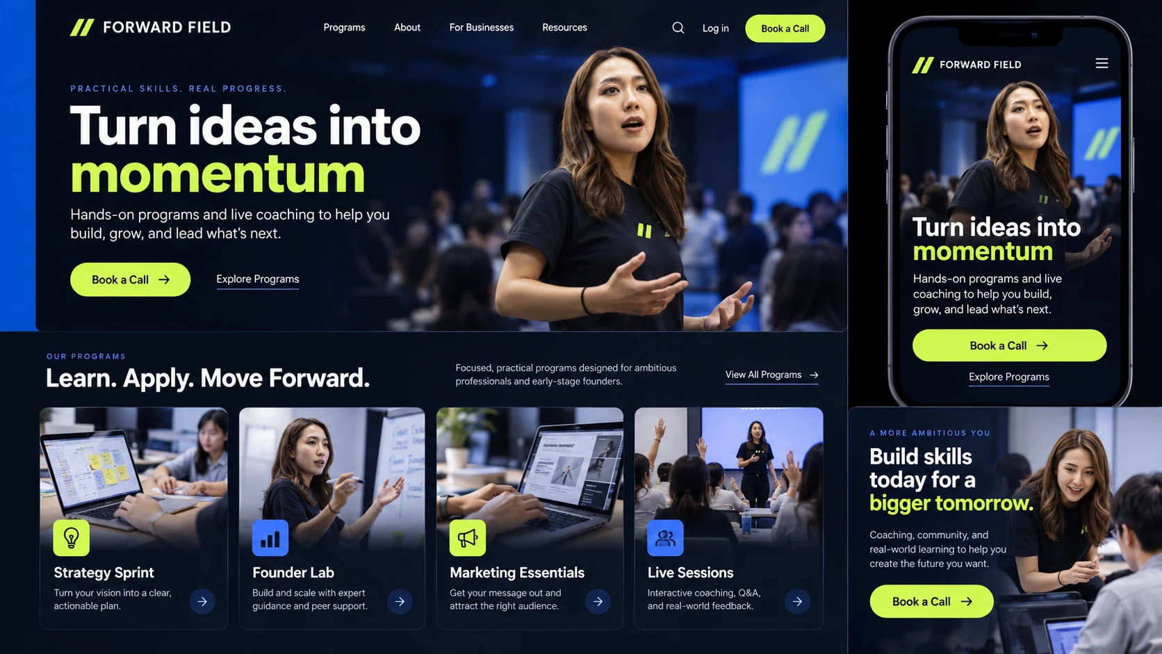 Forward Field Website concept visual
