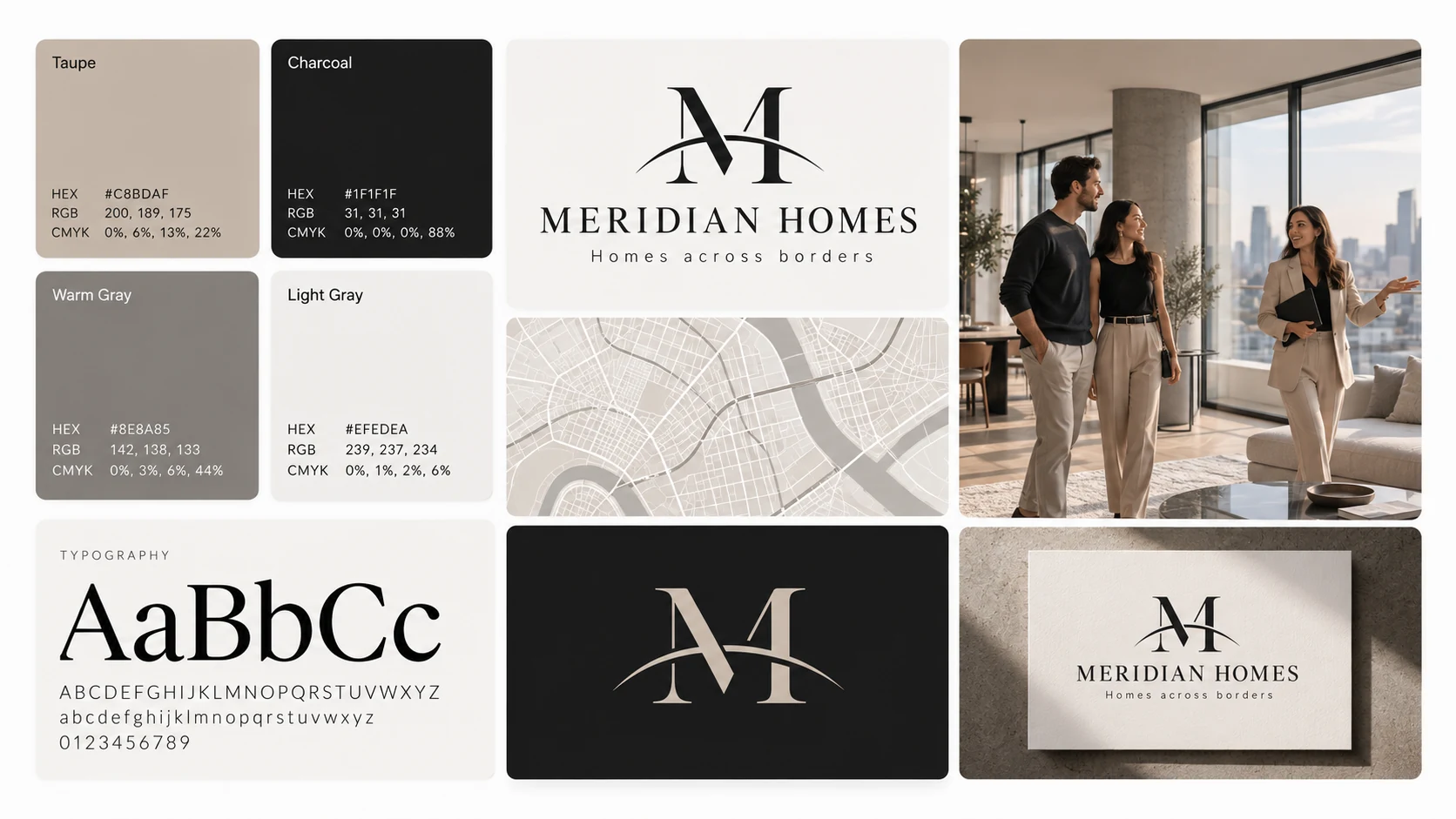 Meridian Homes Identity concept visual