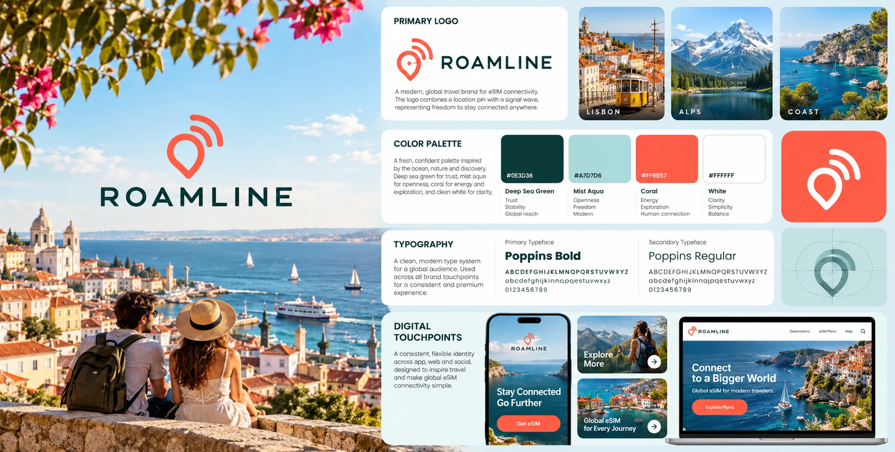 Roamline Identity concept visual