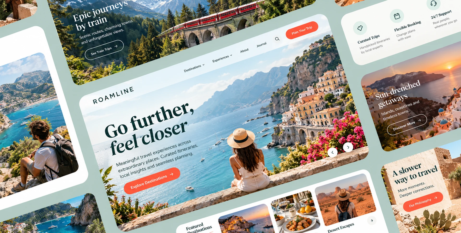English website concepts in an international project collage