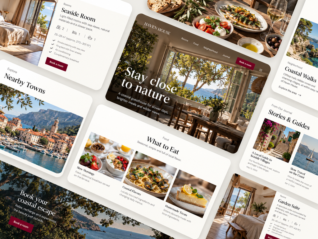 Hospitality product website concept